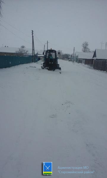 В р.п. Старая Майна производиться расчистка автомобильных дорог от снега