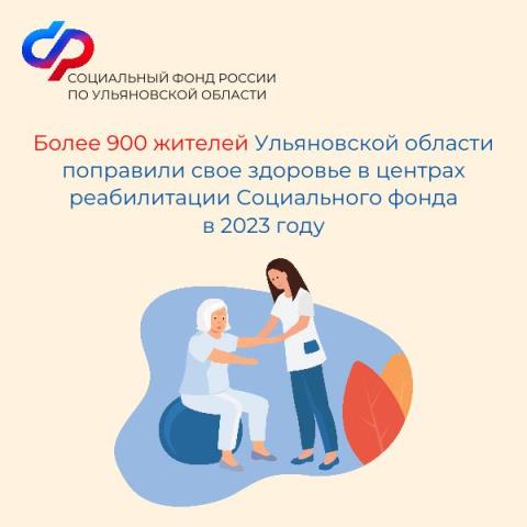 Более 900 жителей Ульяновской области поправили здоровье в центрах реабилитации Социального фонда России в 2023 году