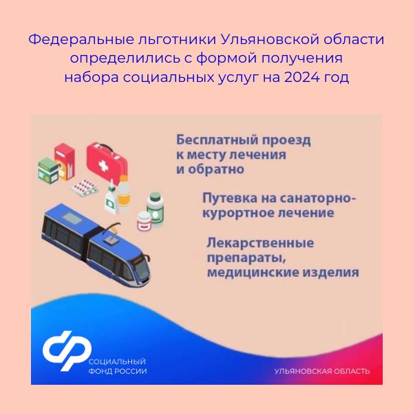Федеральные льготники, проживающие в Ульяновской области, определились с формой получения набора социальных услуг на 2024 год